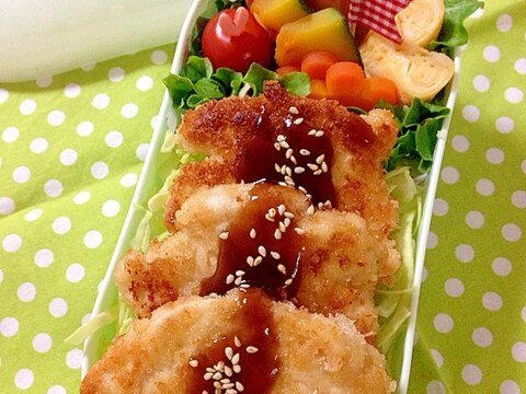 女の子の部活弁☆簡単 チキンカツ丼弁当♪